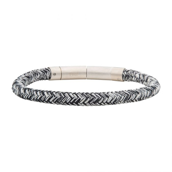 INOX Arctic Stainless Steel & Tri-Colored Nylon Braided Bracelet