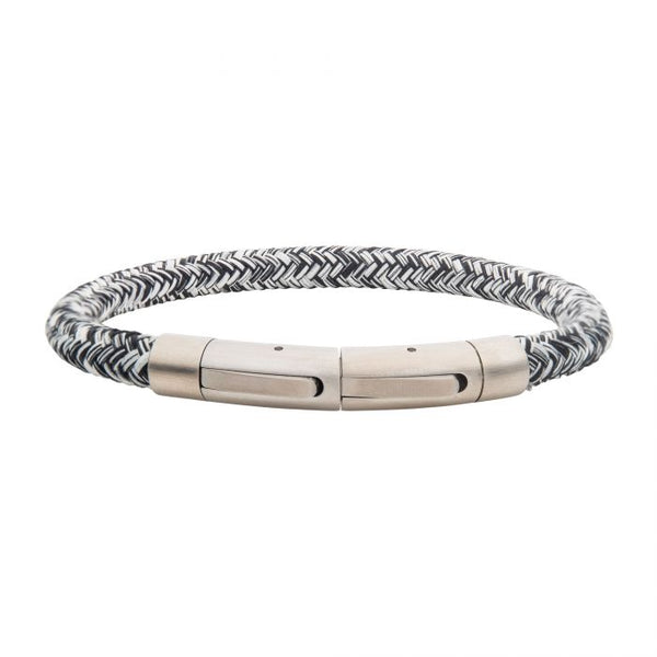 INOX Arctic Stainless Steel & Tri-Colored Nylon Braided Bracelet