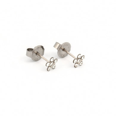 14K White Gold Daisy Cubic Zirconia Piercing Studs