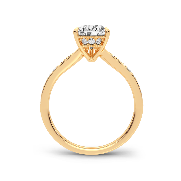 10K Yellow Gold 1CTW. Pear Lab-Grown Diamond Split Shank Engagement Ring