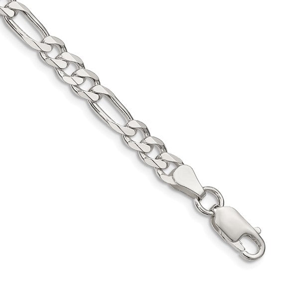 Sterling Silver 5.5MM Figaro Chain Bracelet