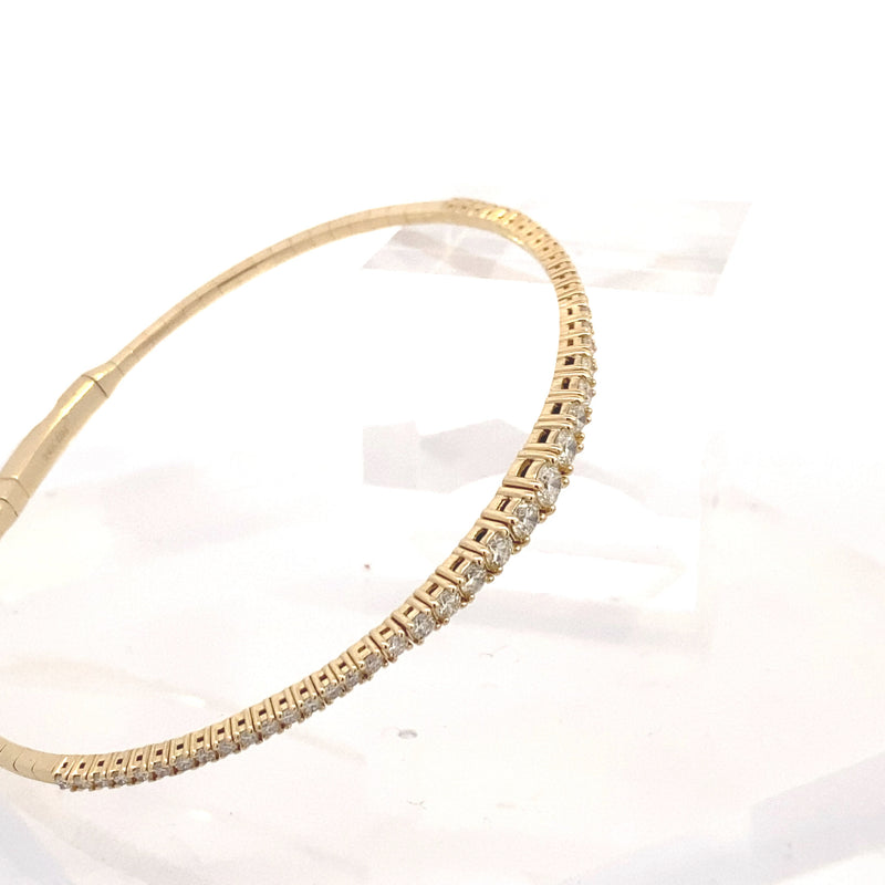 14K Yellow Gold Flexible 1.25ctw Diamond Tennis Bracelet