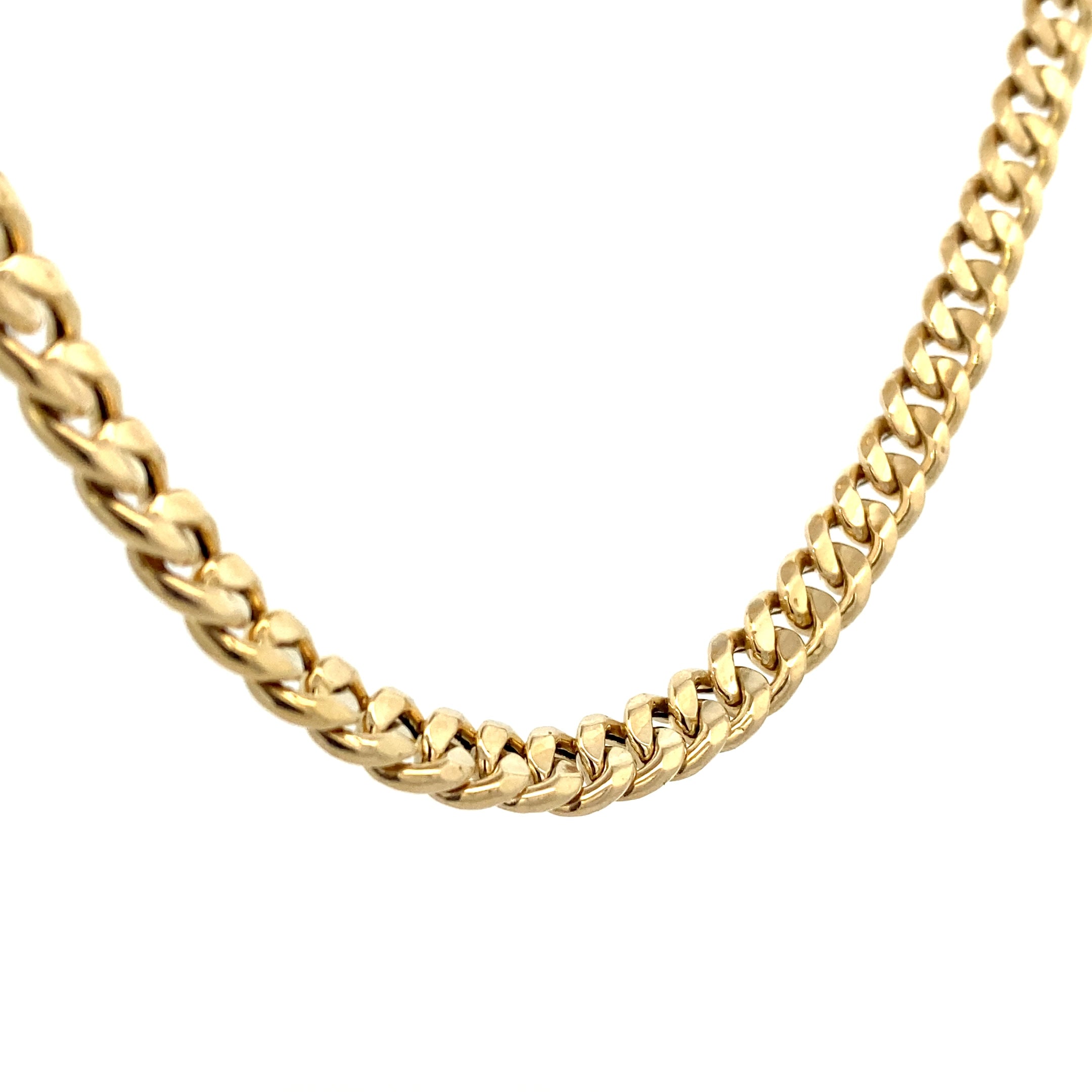 10K Yellow Gold Semi-Solid 22" 8MM Miami Cuban Link Chain