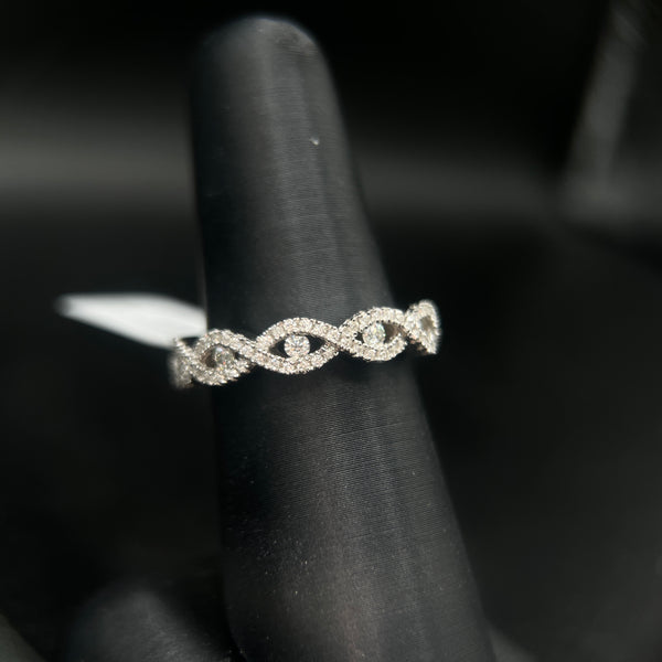 Sterling Silver 1/2CT. Twisted White Moissanite Eternity Band