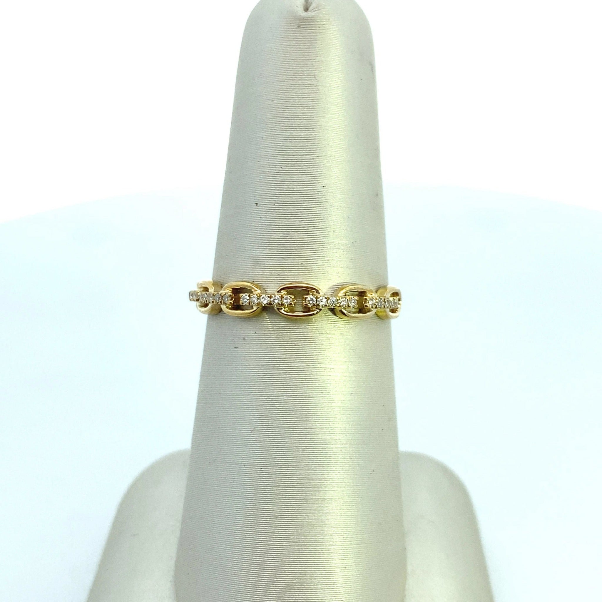 10K Yellow Gold 1/10CT. Fancy-Link Diamond Ring