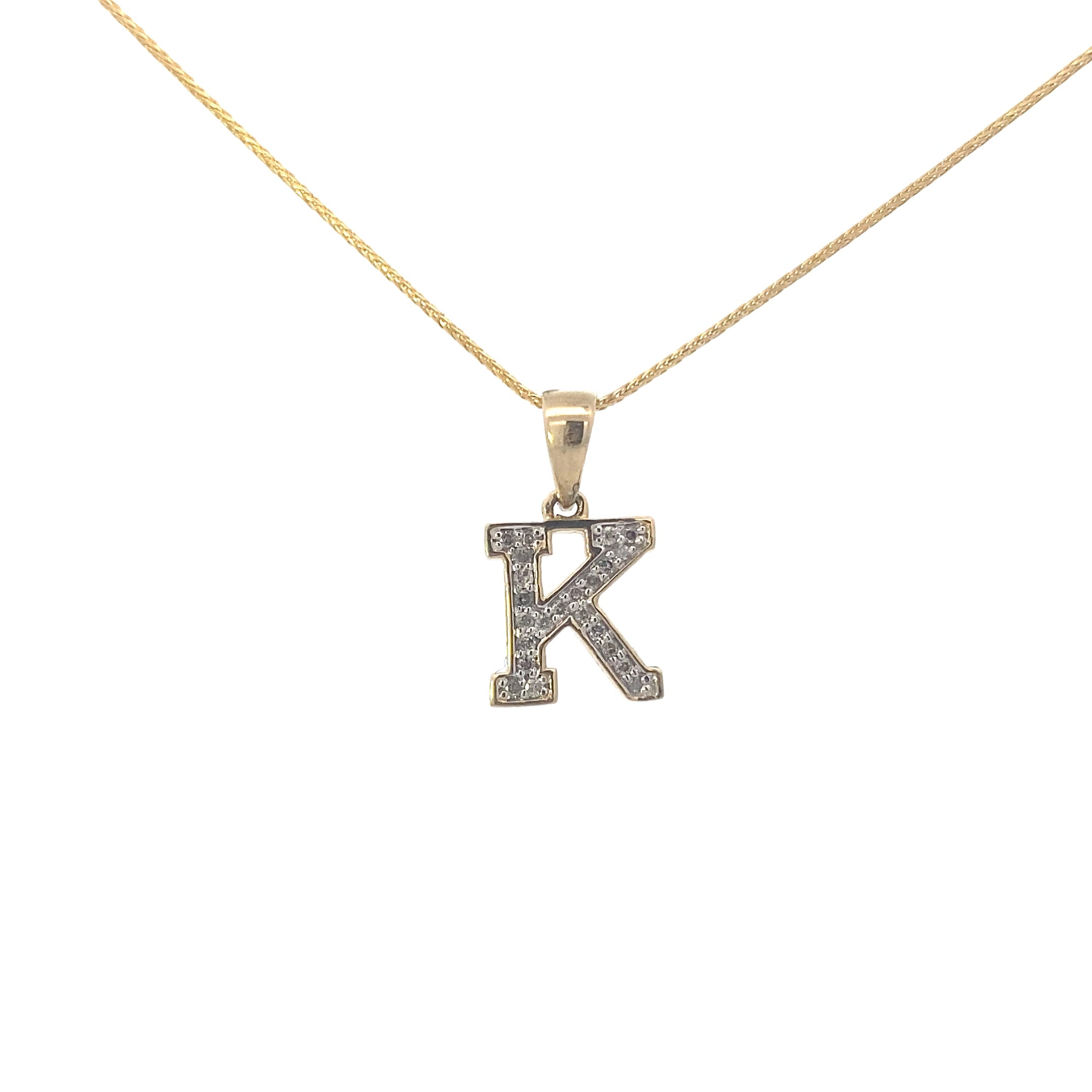 10K Yellow Gold 1/10CT. Diamond Initial Letter Pendant
