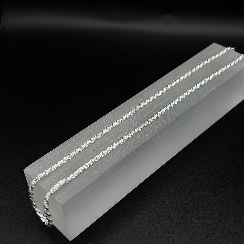 Sterling Silver 22" Diamond Cut 3MM Rope Chain