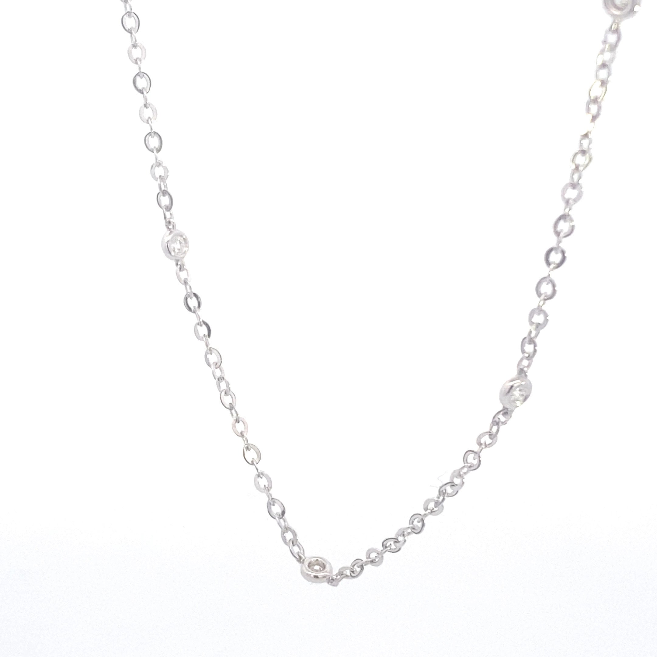 14K White Gold 1/2 CTW. Diamonds-by-the-Yard Necklace