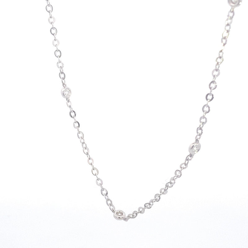 14K White Gold 1/2 CTW. Diamonds-by-the-Yard Necklace