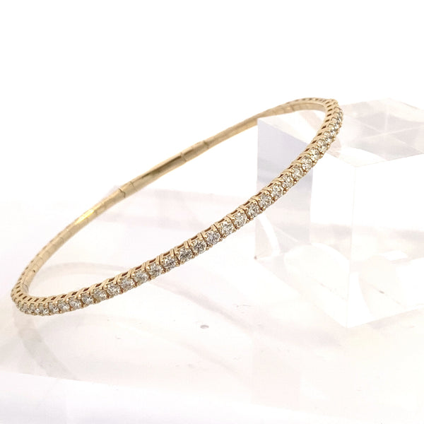 14K Yellow Gold Flexible 1.50ctw Diamond Tennis Bracelet