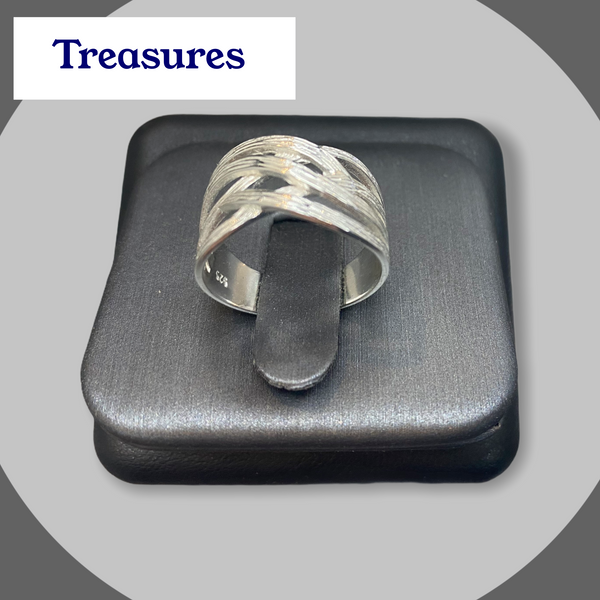 Sterling Silver Interwoven Twist Ring