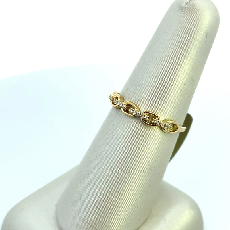 10K Yellow Gold 1/10CT. Fancy-Link Diamond Ring