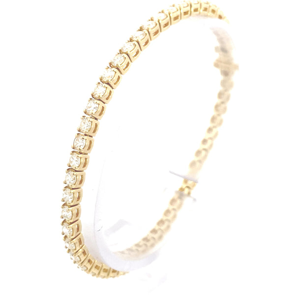 14K Yellow Gold 7CTW Diamond Tennis Bracelet