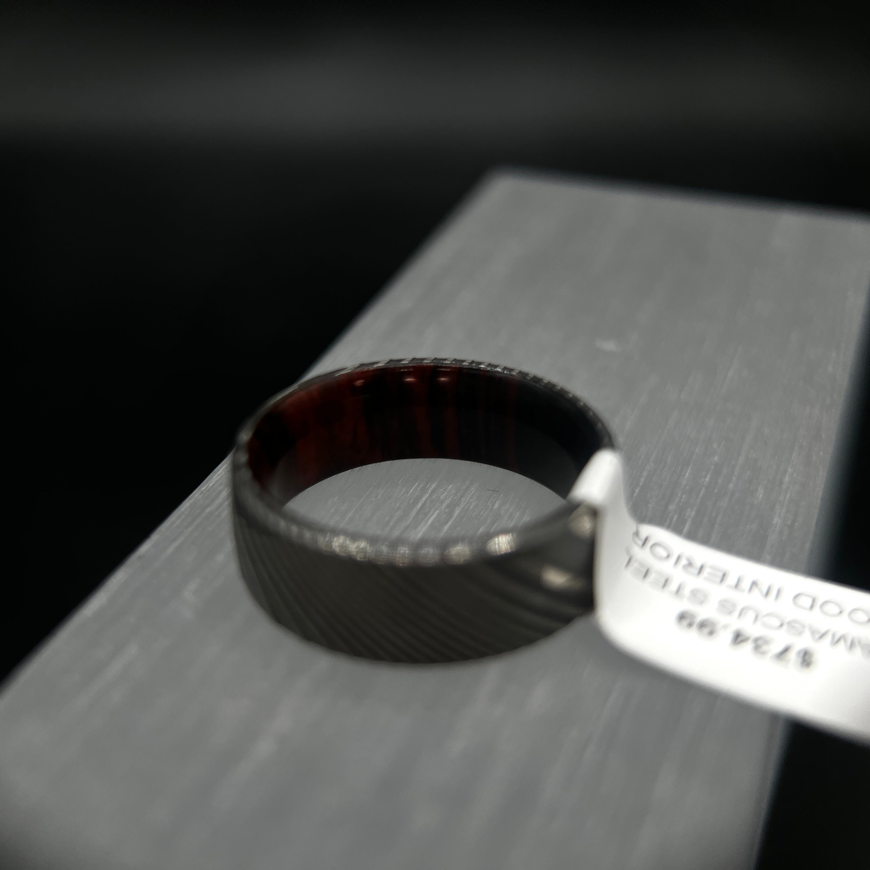 HEAVY STONE Damascus Steel 8mm Men's Ring