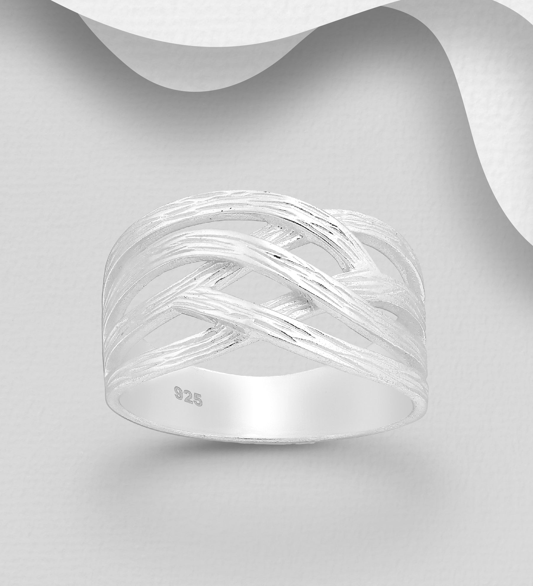 Sterling Silver Interwoven Twist Ring