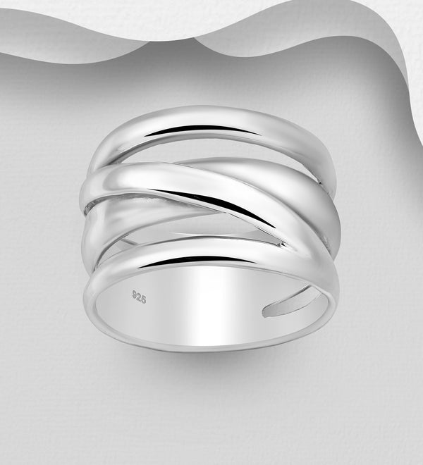 Layered Bypass Sterling Silver Ring