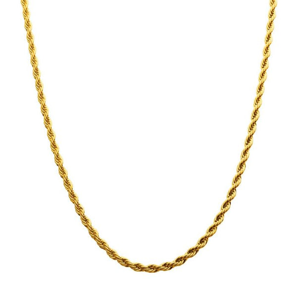 INOX 18K Gold-Plated Stainless Steel 4MM 20" Rope Chain
