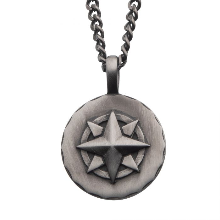 INOX Gun Metal Plated 15MM Pendant with 22" Chain