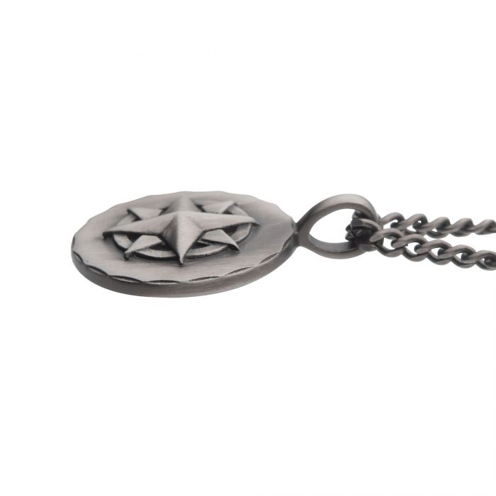 INOX Gun Metal Plated 15MM Pendant with 22" Chain