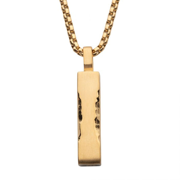 INOX Matte 18K Gold-Plated 35MM Chiseled Engravable 22" Box Chain