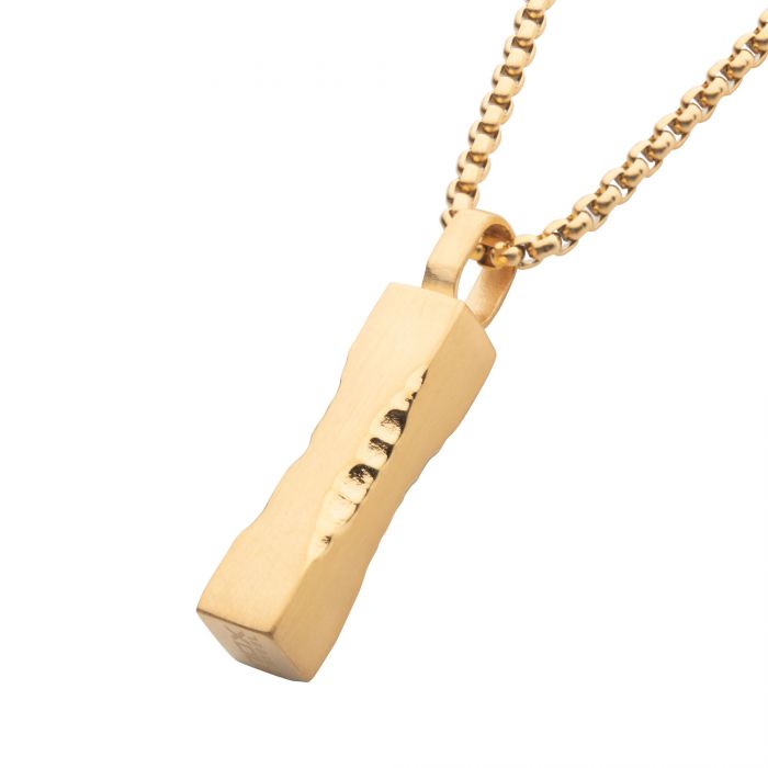 INOX Matte 18K Gold-Plated 35MM Chiseled Engravable 22" Box Chain