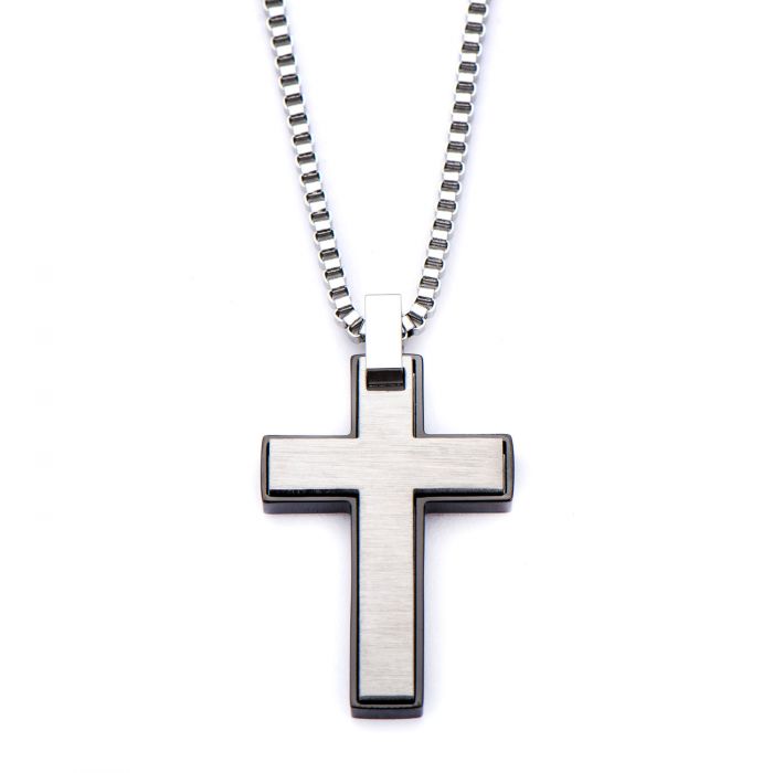 INOX Stainless Steel Cross Pendant with 22" Chain