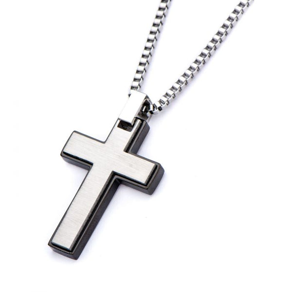 INOX Stainless Steel Cross Pendant with 22" Chain
