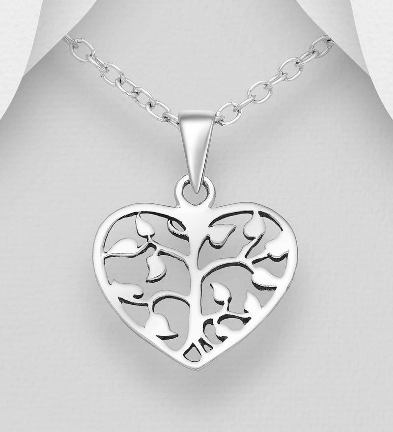 Sterling Silver Heart Tree Of Life