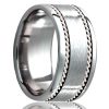 Men's 8MM Tungsten Band with Argentium Rope Inlays